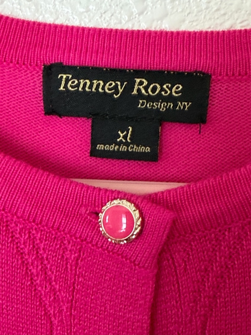 Hot Pink Button Cardigan - Picture 3 of 4